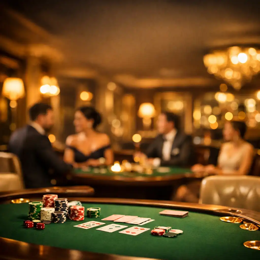 Shuffle & Hearth poker chips, playing cards, and green felt table layout